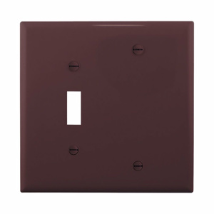 Eaton Wiring Devices Midsized Blank Toggle Wallplates 2 Gang Brown Polycarbonate Device