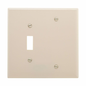 Eaton Wiring Devices Midsized Blank Toggle Wallplates 2 Gang Light Almond Polycarbonate Device