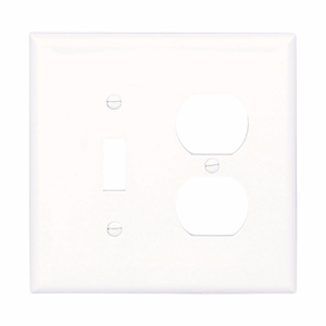 Eaton Wiring Devices Midsized Duplex Toggle Wallplates 2 Gang White Polycarbonate Device