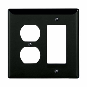 Eaton Wiring Devices Midsized Decorator Duplex Wallplates 2 Gang Black Polycarbonate Device