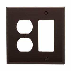 Eaton Wiring Devices Midsized Decorator Duplex Wallplates 2 Gang Brown Polycarbonate Device