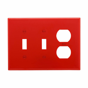 Eaton Wiring Devices Midsized Duplex Toggle Wallplates 3 Gang Red Polycarbonate Device