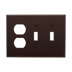 Eaton Wiring Devices Midsized Duplex Toggle Wallplates 3 Gang Brown Polycarbonate Device