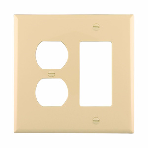 Eaton Wiring Devices Midsized Decorator Duplex Wallplates 2 Gang Ivory Polycarbonate Device