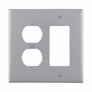 Eaton Wiring Devices Midsized Decorator Duplex Wallplates 2 Gang Gray Polycarbonate Device