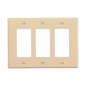 Eaton Wiring Devices Midsized Decorator Wallplates 3 Gang Ivory Polycarbonate Device
