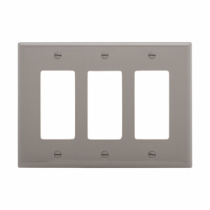 Eaton Wiring Devices Midsized Decorator Wallplates 3 Gang Gray Polycarbonate Device