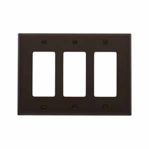 Eaton Wiring Devices Midsized Decorator Wallplates 3 Gang Brown Polycarbonate Device