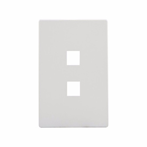 Eaton Wiring Devices Midsized Multimedia Faceplates 1 Gang 2 Port Silver Granite Nylon Snap-on