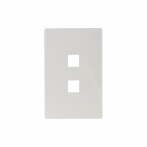 Eaton Wiring Devices Midsized Multimedia Faceplates 1 Gang 2 Port White Satin Nylon Snap-on