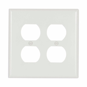 Eaton Wiring Devices Midsized Duplex Wallplates 2 Gang White Plastic Device