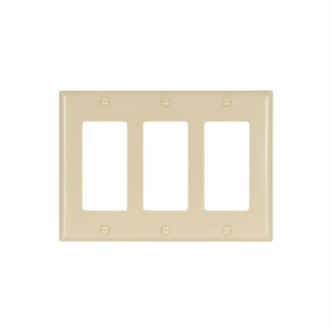 Eaton Wiring Devices Standard Decorator Wallplates 3 Gang Ivory Plastic Device