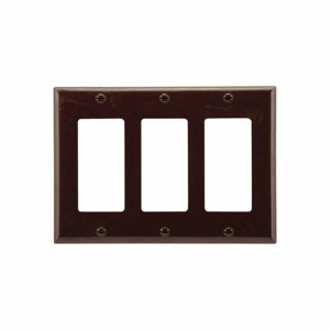 Eaton Wiring Devices Standard Decorator Wallplates 3 Gang Brown Plastic Device