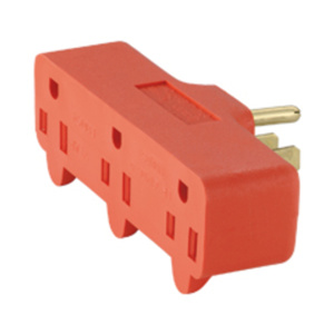 Eaton Wiring Devices 4402RN Series Three Outlet Polarized Receptacle Adapters 15 A 2P3W Orange