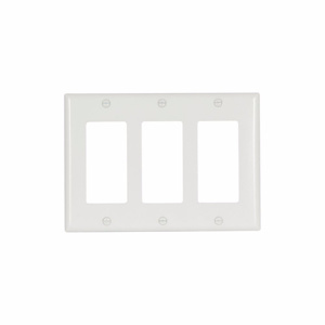 Eaton Wiring Devices Standard Decorator Wallplates 3 Gang White Plastic Device