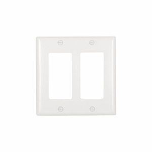 Eaton Wiring Devices Standard Decorator Wallplates 2 Gang White Plastic Device
