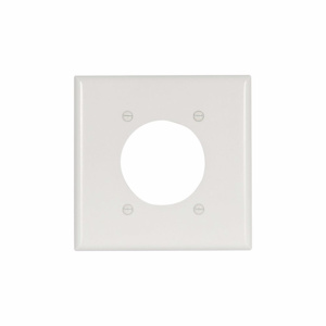 Eaton Wiring Devices Standard Round Hole Wallplates 2 Gang 2.15 in White Plastic Device