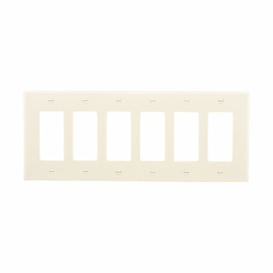 Eaton Wiring Devices Midsized Decorator Wallplates 6 Gang Almond Polycarbonate Device