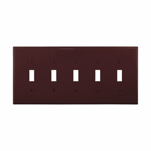 Eaton Wiring Devices Midsized Toggle Wallplates 5 Gang Brown Polycarbonate Device