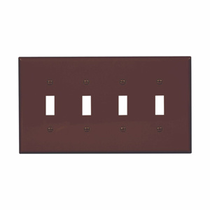Eaton Wiring Devices Midsized Toggle Wallplates 4 Gang Brown Polycarbonate Device