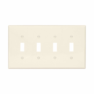 Eaton Wiring Devices Midsized Toggle Wallplates 4 Gang Light Almond Polycarbonate Device