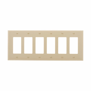 Eaton Wiring Devices Midsized Decorator Wallplates 6 Gang Ivory Polycarbonate Device