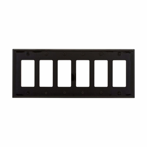 Eaton Wiring Devices Midsized Decorator Wallplates 6 Gang Black Polycarbonate Device
