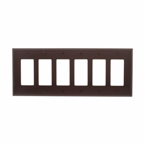 Eaton Wiring Devices Midsized Decorator Wallplates 6 Gang Brown Polycarbonate Device