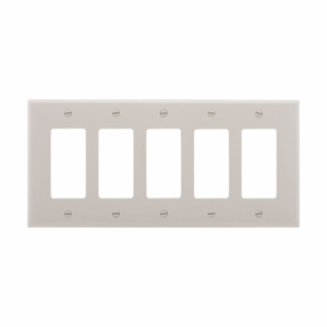 Eaton Wiring Devices Midsized Decorator Wallplates 5 Gang White Polycarbonate Device