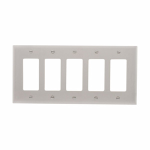 Eaton Wiring Devices Midsized Decorator Wallplates 5 Gang Gray Polycarbonate Device