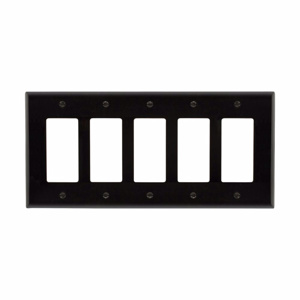 Eaton Wiring Devices Midsized Decorator Wallplates 5 Gang Black Polycarbonate Device