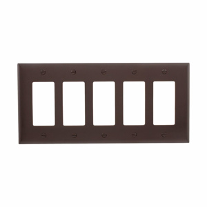 Eaton Wiring Devices Midsized Decorator Wallplates 5 Gang Brown Polycarbonate Device