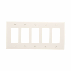 Eaton Wiring Devices Midsized Decorator Wallplates 5 Gang Light Almond Polycarbonate Device