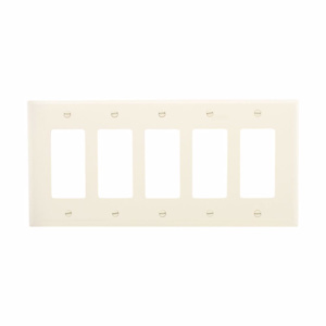 Eaton Wiring Devices Midsized Decorator Wallplates 5 Gang Almond Polycarbonate Device