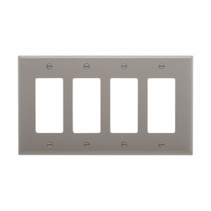 Eaton Wiring Devices Midsized Decorator Wallplates 4 Gang Gray Polycarbonate Device