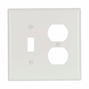 Eaton Wiring Devices Midsized Duplex Toggle Wallplates 2 Gang White Plastic Device