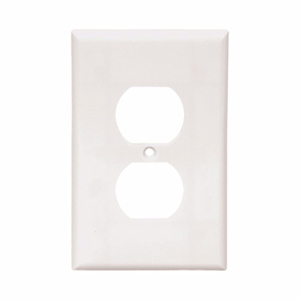 Eaton Wiring Devices Midsized Duplex Wallplates 1 Gang White Plastic Device