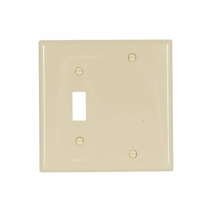 Eaton Wiring Devices Standard Blank Toggle Wallplates 2 Gang Ivory Nylon Device