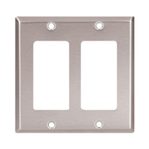 Eaton Wiring Devices Standard Decorator Wallplates 2 Gang Metallic Stainless Steel 302/304 Device