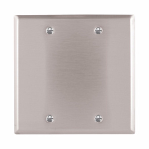 Eaton Wiring Devices Standard Blank Wallplates 2 Gang Metallic Stainless Steel 302/304 Box