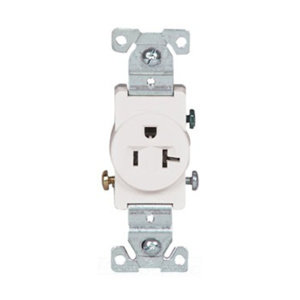 Eaton Wiring Devices 1877 Series Single Receptacles 20 A 125 V 2P3W 5-20R Commercial White