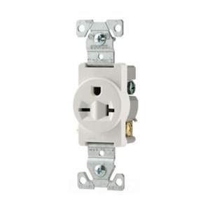 Eaton Wiring Devices 1876 Series Single Receptacles 20 A 250 V 2P3W 6-20R Commercial White