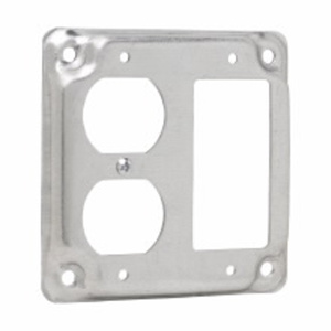 Eaton Crouse-Hinds TP5 Raised Square Surface Covers 1 Duplex Receptacle/1 GFCI Device Steel