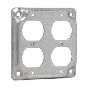 Eaton Crouse-Hinds TP5 Raised Square Surface Covers 2 Duplex Receptacle Steel