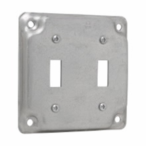 Eaton Crouse-Hinds TP5 Raised Square Surface Covers 2 Toggle Switch Steel