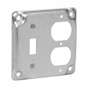 Eaton Crouse-Hinds TP5 Raised Square Surface Covers 1 Toggle Switch/1 Duplex Receptacle Steel
