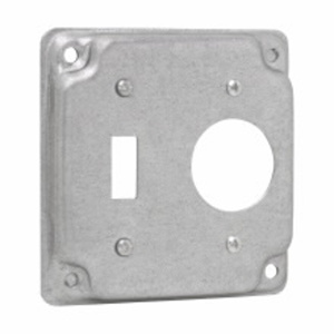Eaton Crouse-Hinds TP5 Raised Square Surface Covers 1 Toggle Switch/1 Single Receptacle Steel