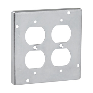Eaton Crouse-Hinds TP7 Raised Square Surface Covers 2 Duplex Receptacle Steel