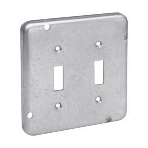 Eaton Crouse-Hinds TP7 Raised Square Surface Covers 2 Toggle Switch Steel