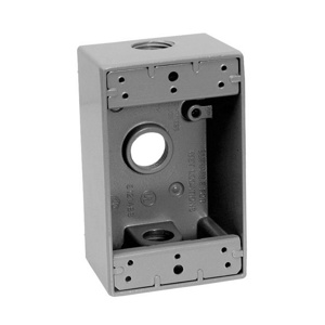Eaton Crouse-Hinds TP7000 Series Weatherproof Outlet Boxes 2 in Metallic 1 Gang 3/4 in